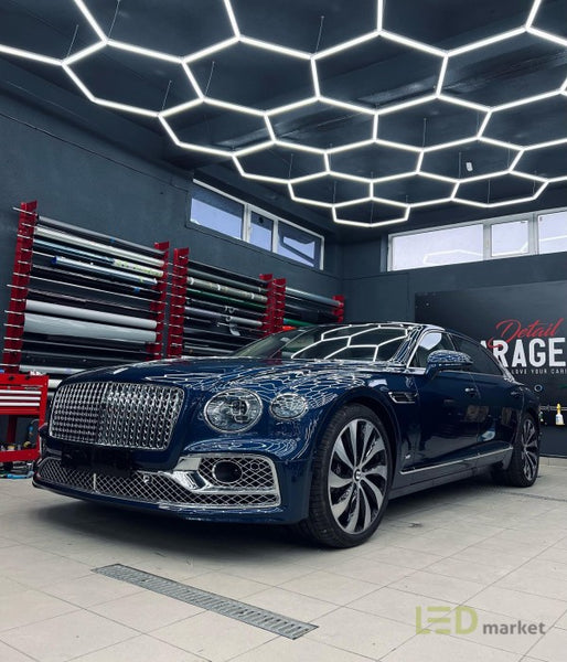 Usage of Hexagonal LED Lighting in Car Detailing Shops