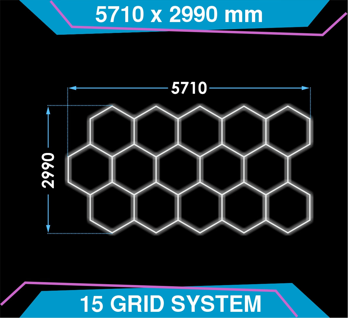 Hexagon Lighting 15 Grid Design