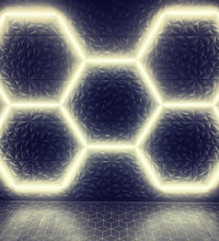 Hexagon Lighting 2 Grid Design with A Line Tube